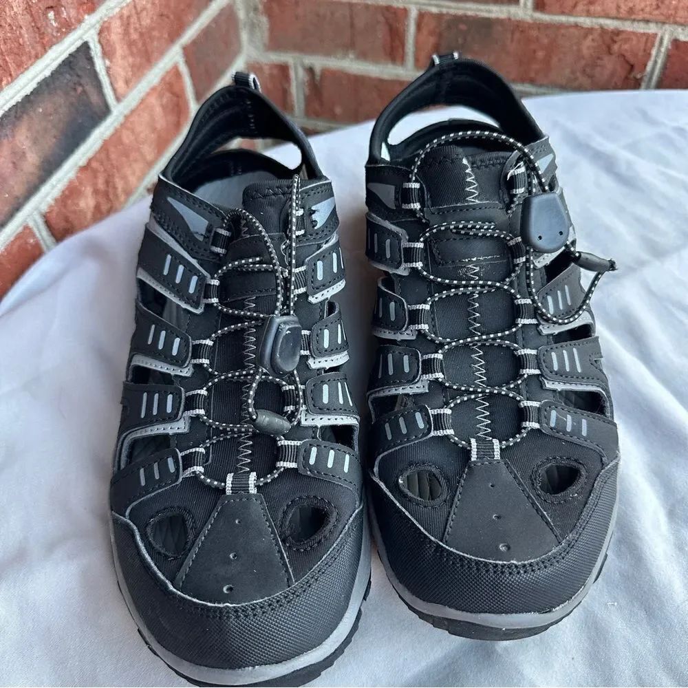 Men's Eddie Bauer Eastport Sandals, BLK  9 M, Bungee Lace Breathable Water Shoes